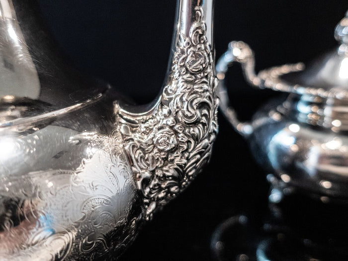 Vintage Silver Plate Tea Set Community Ascot Sheffield Reproduction