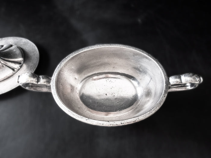 Vintage Silver Soldered Sugar Bowl Lion Head Finial International Silver 1953 Sugar Bowls