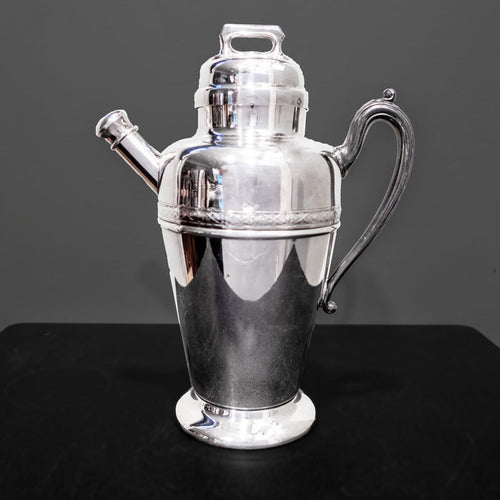 Vintage Silver Plate Cocktail Shaker Martini Decanter Art Deco 1920s