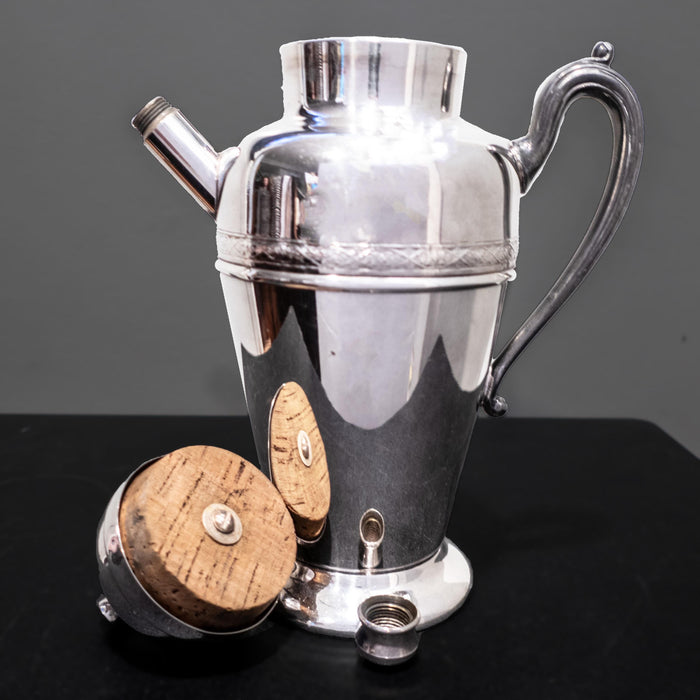 Vintage Silver Plate Cocktail Shaker Martini Decanter Art Deco 1920s