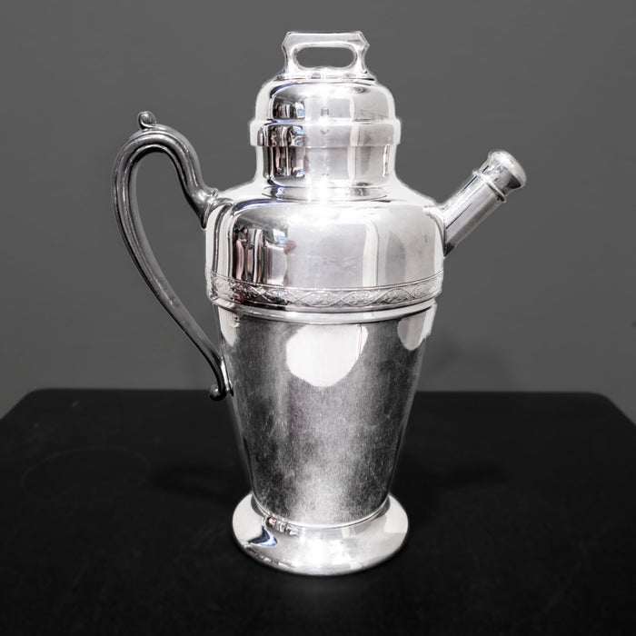 Vintage Silver Plate Cocktail Shaker Martini Decanter Art Deco 1920s