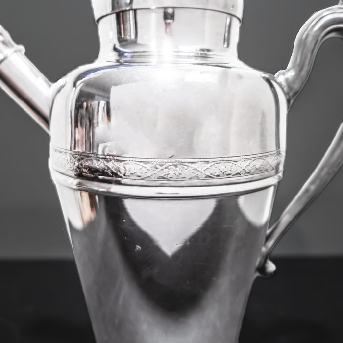 Vintage Silver Plate Cocktail Shaker Martini Decanter Art Deco 1920s