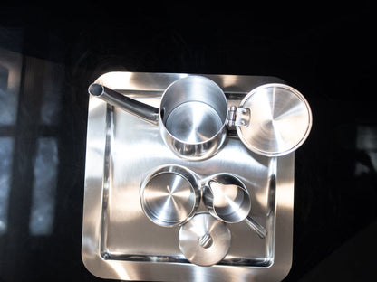 Vintage Stainless Tea Set With Tray Astrid 4 Piece Set IOB