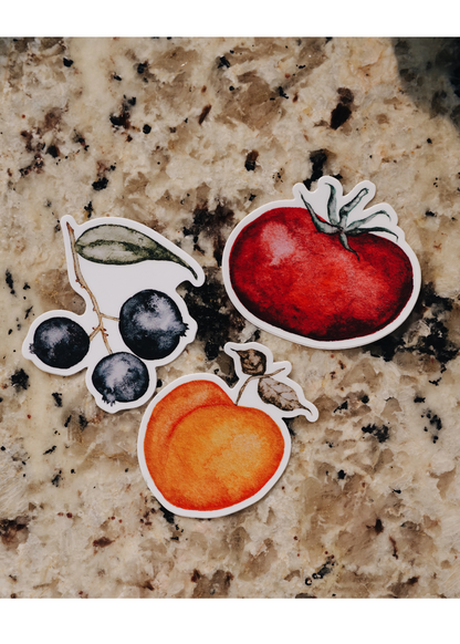 Watercolor Fruit Sticker Pack | Fruit Stand