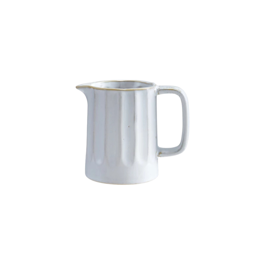 White Ribbed Creamer