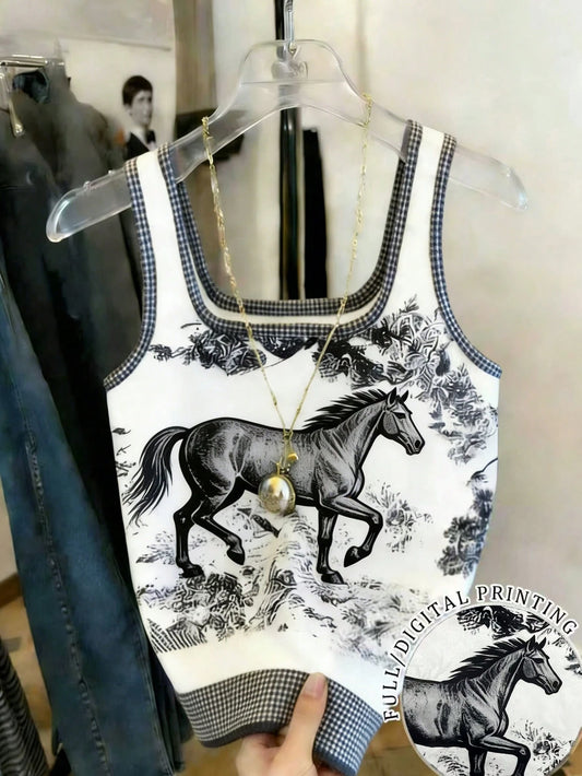 Women's Horse Print Casual Versatile Daily Wear Top