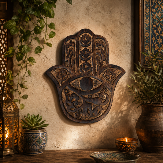 Wooden Hamsa Mango Wood-Variants - Artisan Made