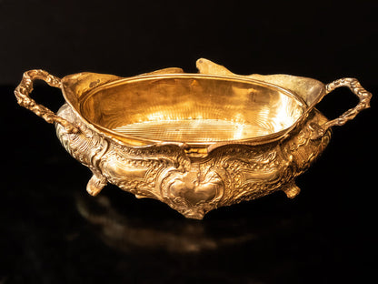 XL Antique Brass Bronze Jardiniere Art Nouveau Planter Centerpiece