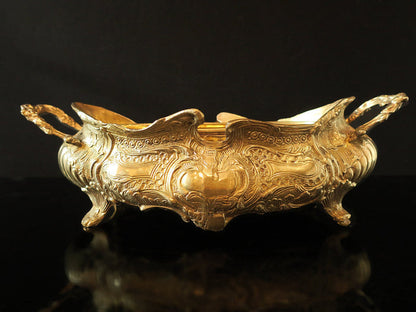 XL Antique Brass Bronze Jardiniere Art Nouveau Planter Centerpiece