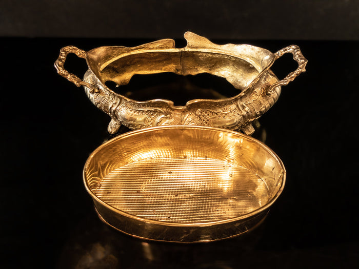 XL Antique Brass Bronze Jardiniere Art Nouveau Planter Centerpiece