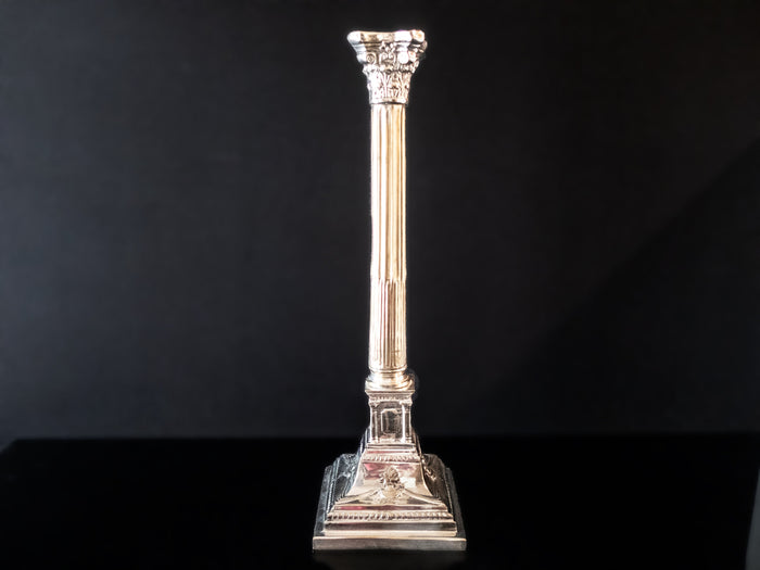 XL Corinth Style Silver Plate Candle Holder Columns 22" Tall Candle Holders