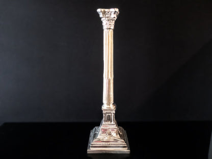 XL Corinth Style Silver Plate Candle Holder Columns 22" Tall Candle Holders