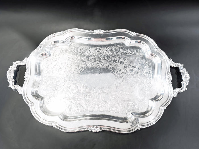 XL Silver Plate Serving Tray Melon By Community Trays