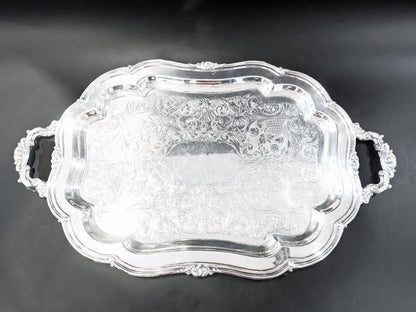XL Silver Plate Serving Tray Melon By Community Trays