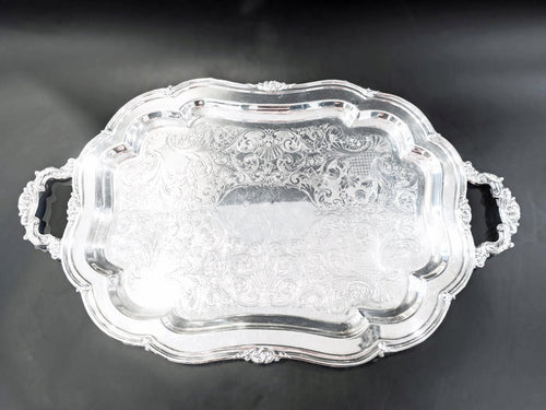 XL Silver Plate Serving Tray Melon By Community Trays