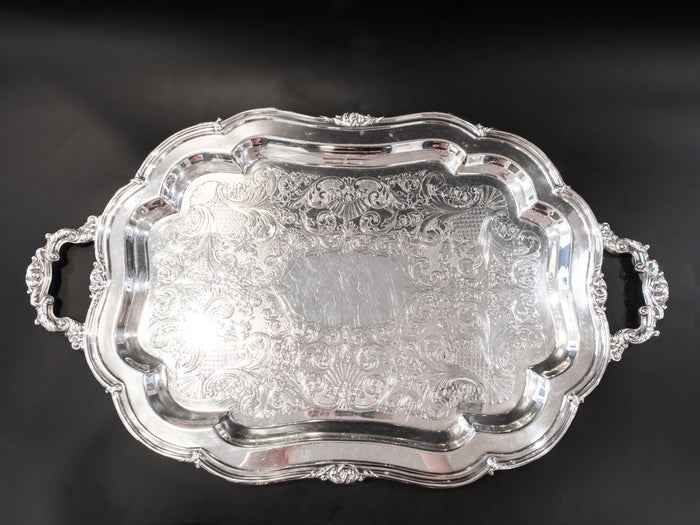 XL Silver Plate Serving Tray Melon By Community Trays
