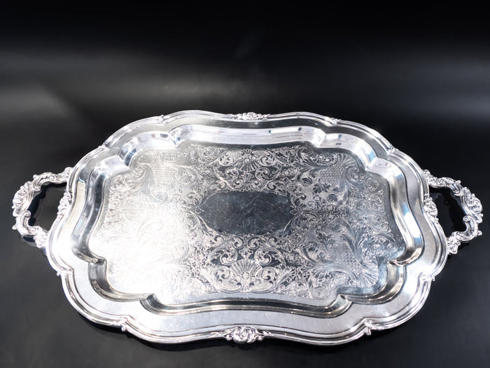XL Silver Plate Serving Tray Melon By Community Trays