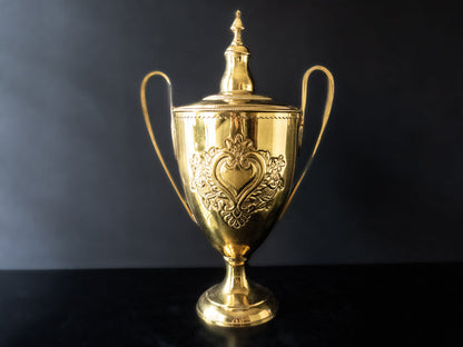 XL Vintage Brass Trophy Style Urn Loving Cup