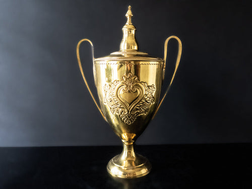 XL Vintage Brass Trophy Style Urn Loving Cup