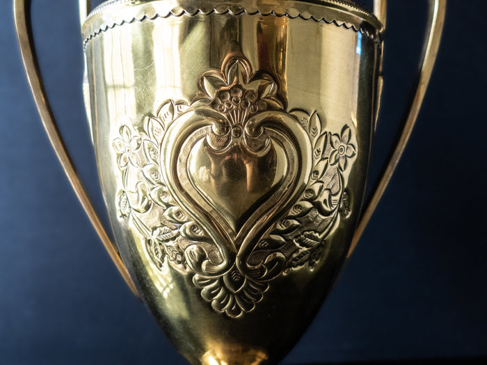 XL Vintage Brass Trophy Style Urn Loving Cup