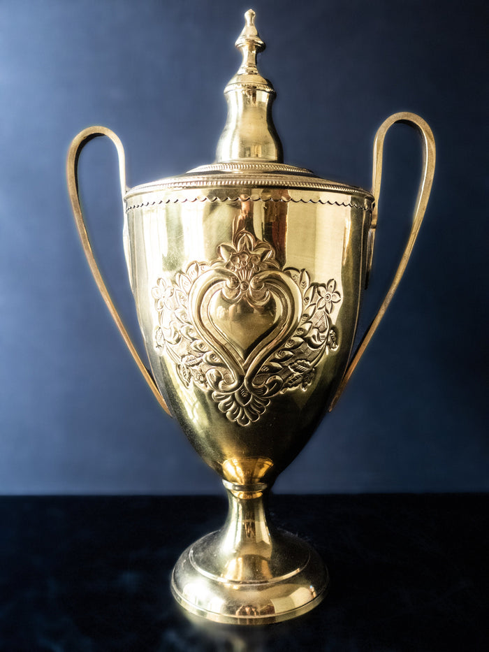 XL Vintage Brass Trophy Style Urn Loving Cup