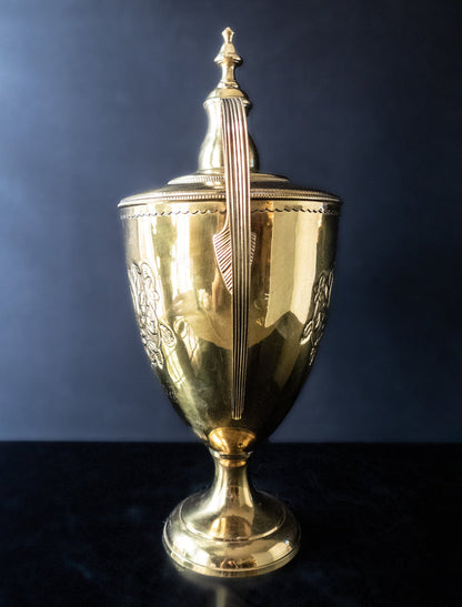 XL Vintage Brass Trophy Style Urn Loving Cup